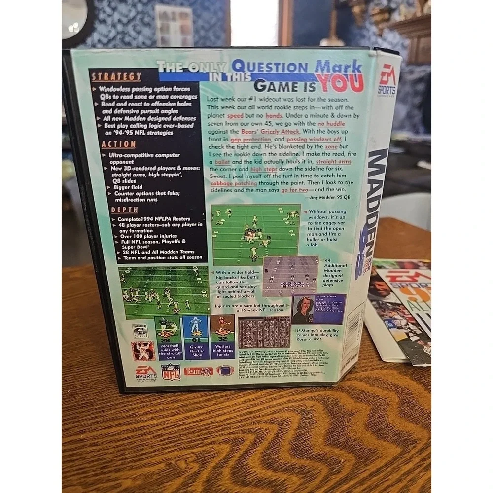 NO GAME Madden 95  MANUAL & CASE ONLY - Sega Genesis‎